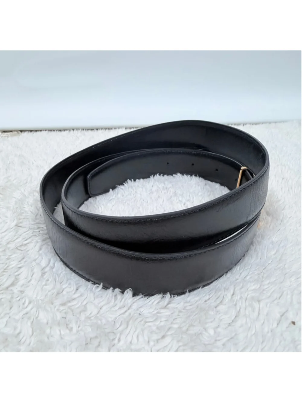 Vintage Sporrong Swedish Crown Belt Gold Tone Black Enamel Dress Mens Size 38-40